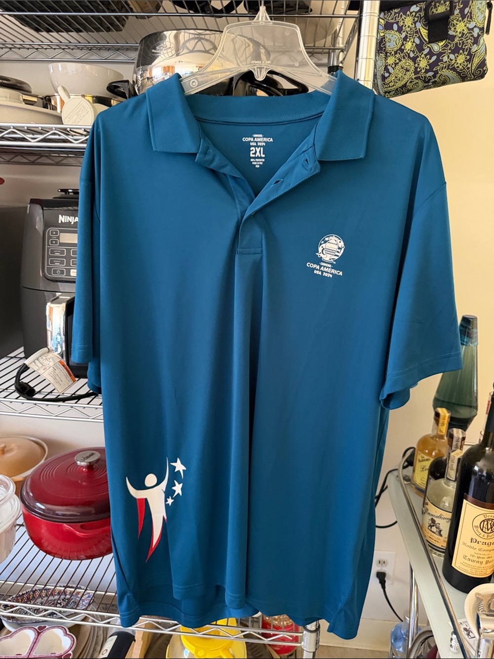 2024 Copa America 2XL Teal Performance Polo